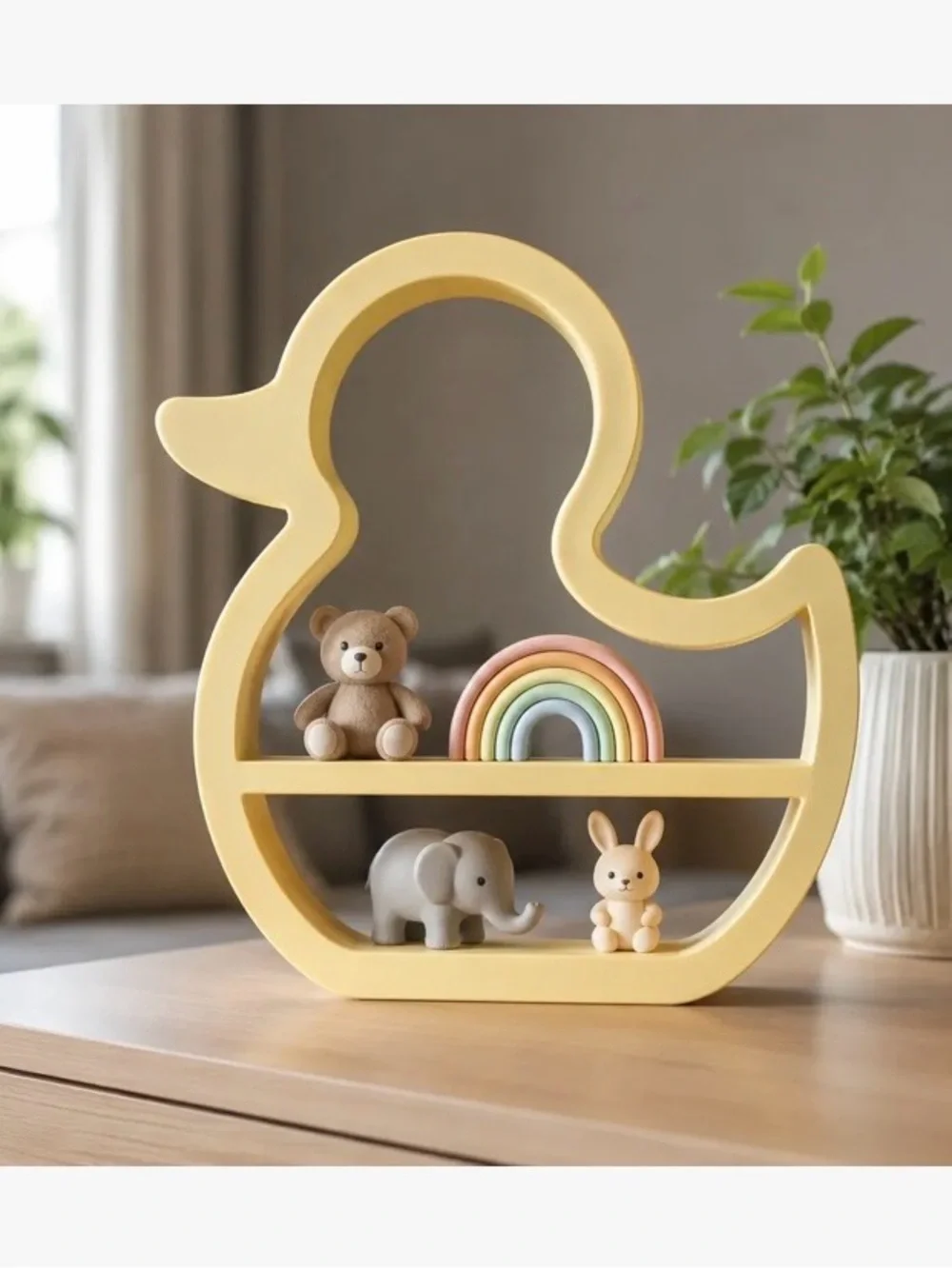 Yellow Duck-Shaped Toy display Shelf or wall hanging by shelf!